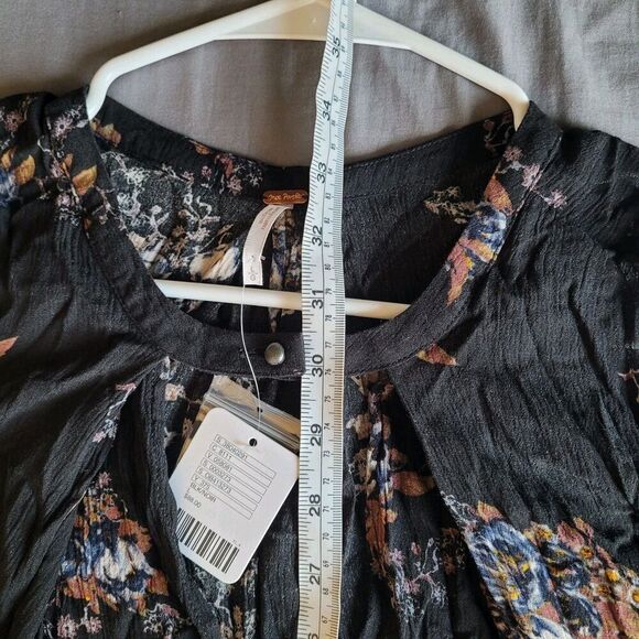 Free People Tree Swing Dress Tunic Size Large Black Flowy Boho Oversize NWT - Picture 6 of 7